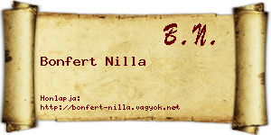 Bonfert Nilla névjegykártya